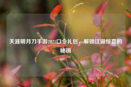 天涯明月刀手游2021口令礼包，解锁江湖惊喜的秘钥