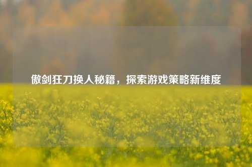 傲剑狂刀换人秘籍,探索游戏策略新维度