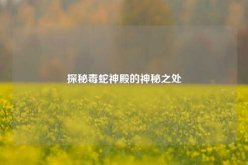 探秘毒蛇神殿的神秘之处