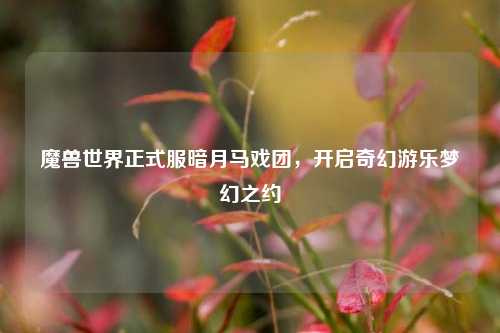 魔兽世界正式服暗月马戏团，开启奇幻游乐梦幻之约