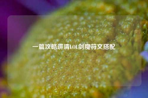 一篇攻略讲清LOL剑魔符文搭配