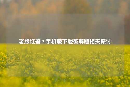 老版红警 2 手机版下载破解版相关探讨