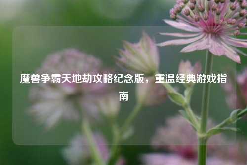 魔兽争霸天地劫攻略纪念版，重温经典游戏指南