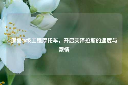 魔兽70级工程摩托车，开启艾泽拉斯的速度与激情