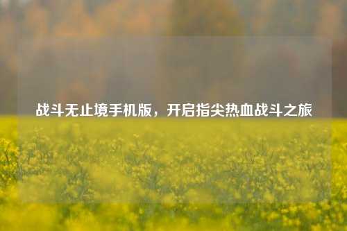 战斗无止境手机版，开启指尖热血战斗之旅